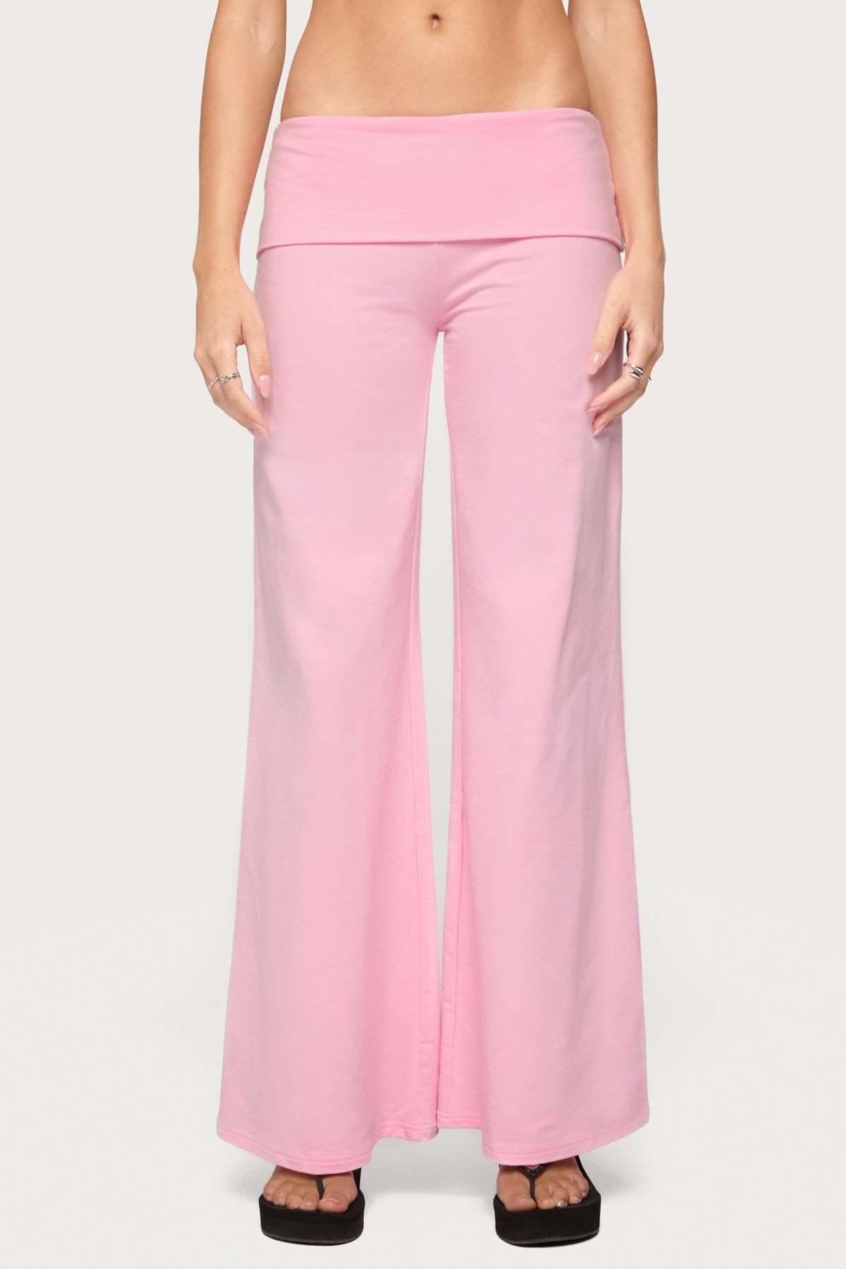 Angel Energy Sequin Foldover Pants - PINK