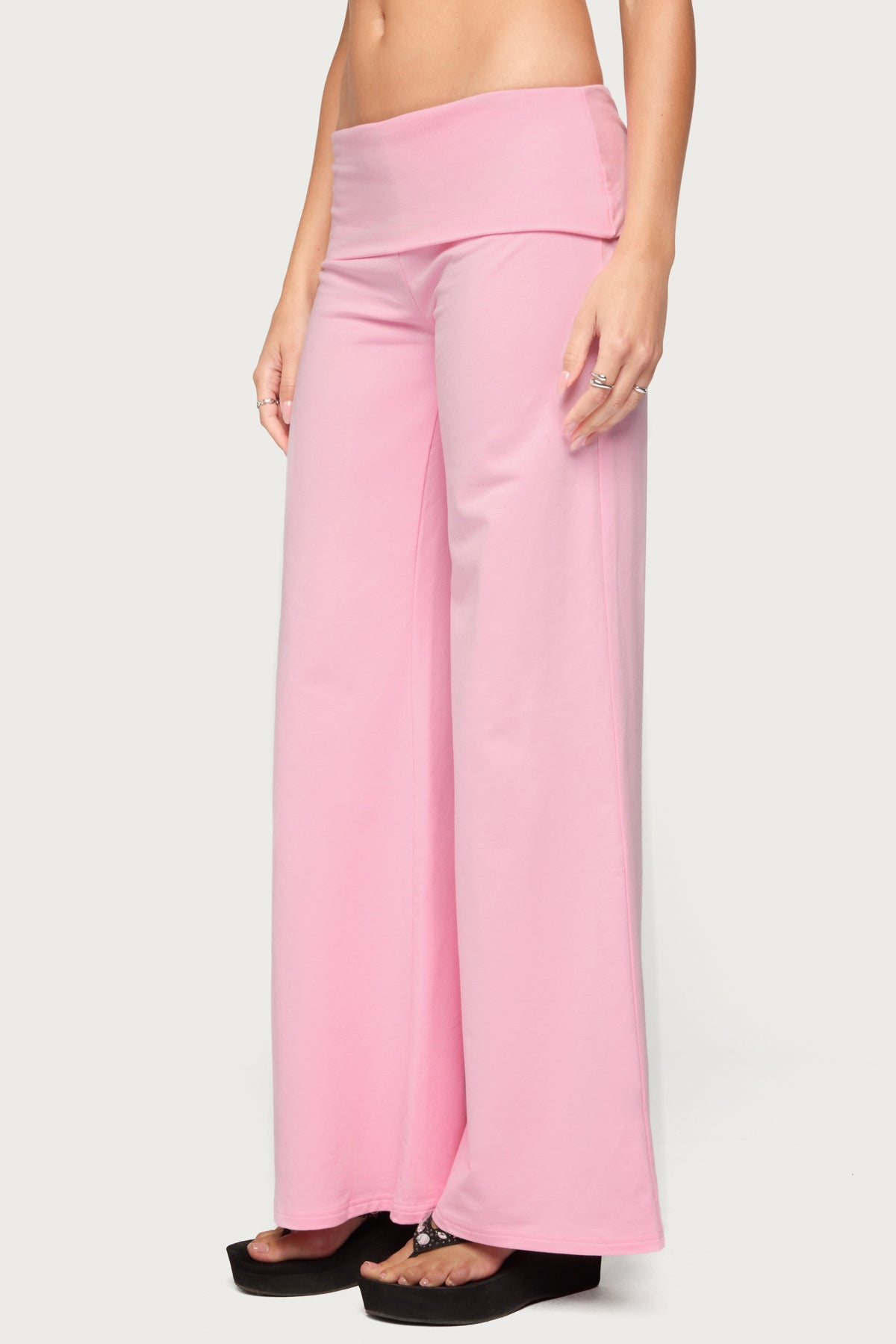 Angel Energy Sequin Foldover Pants - PINK