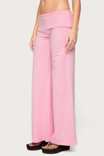 Angel Energy Sequin Foldover Pants - PINK