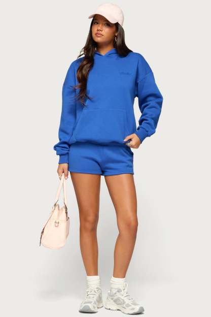Basic Girl Low Rise Sweat Shorts - BLUE