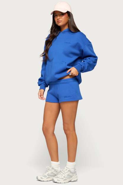 Basic Girl Low Rise Sweat Shorts - BLUE
