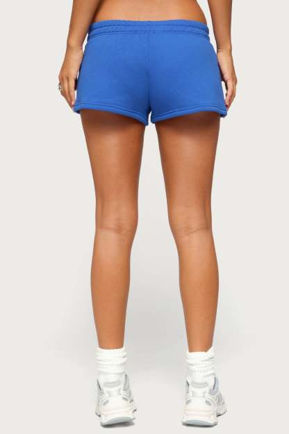 Basic Girl Low Rise Sweat Shorts - BLUE
