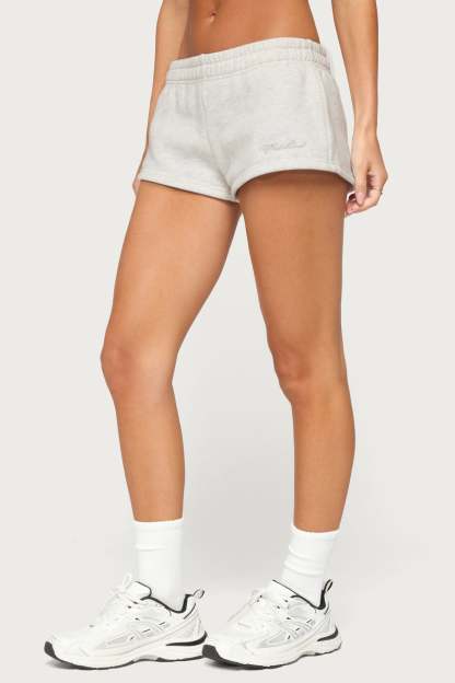 Basic Girl Low Rise Sweat Shorts - LIGHT-GRAY-MELANGE
