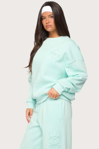 Alysa Oversized Sweatshirt - AQUA