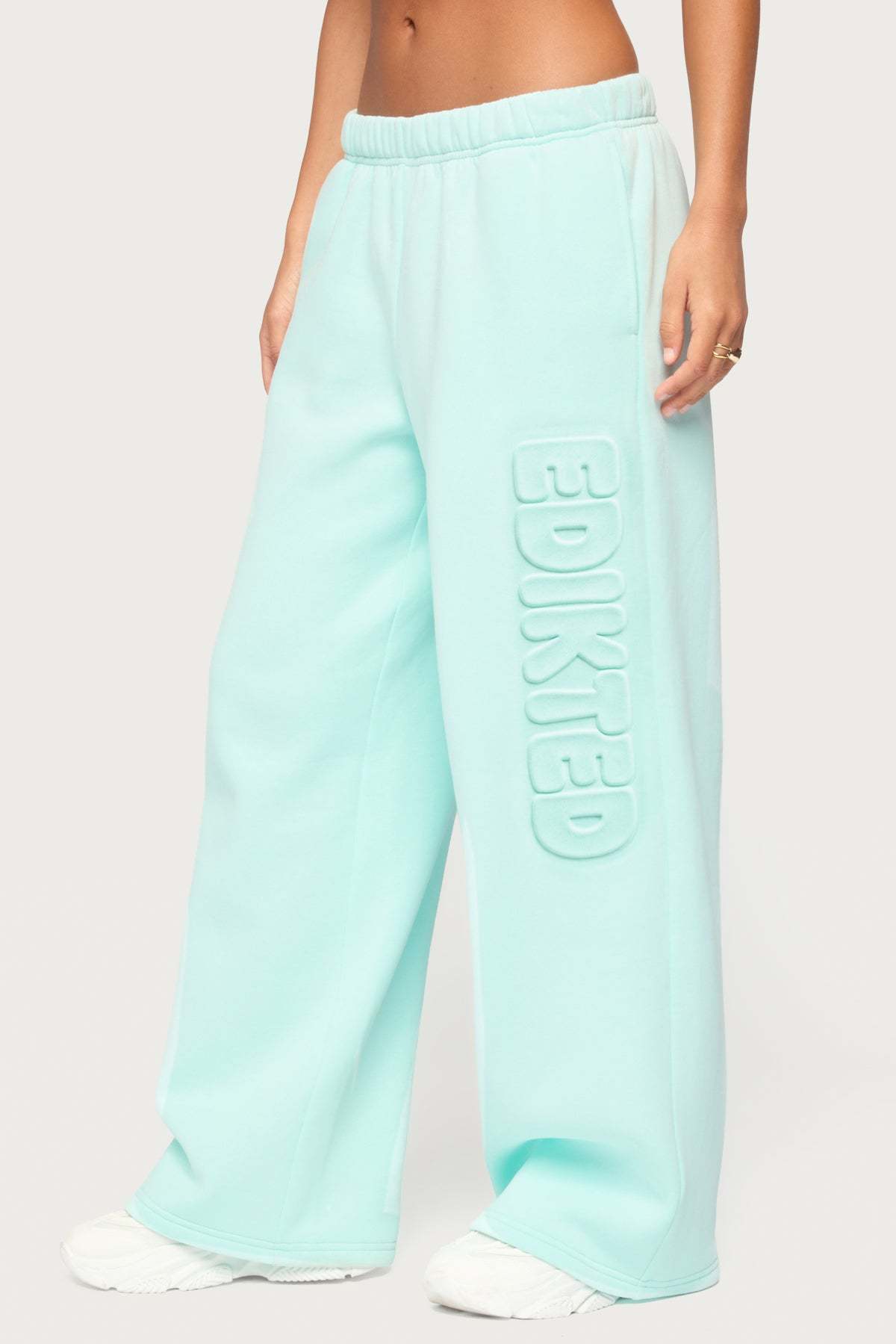 Alysa Wide Leg Sweatpants - AQUA