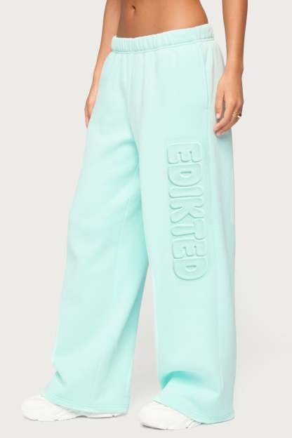 Alysa Wide Leg Sweatpants - AQUA