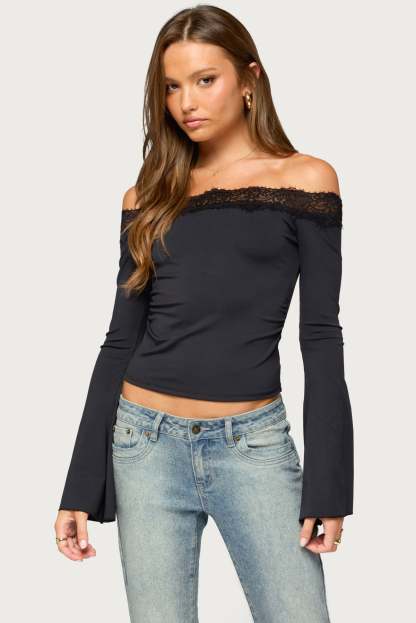 Kania Lacey Off Shoulder Top