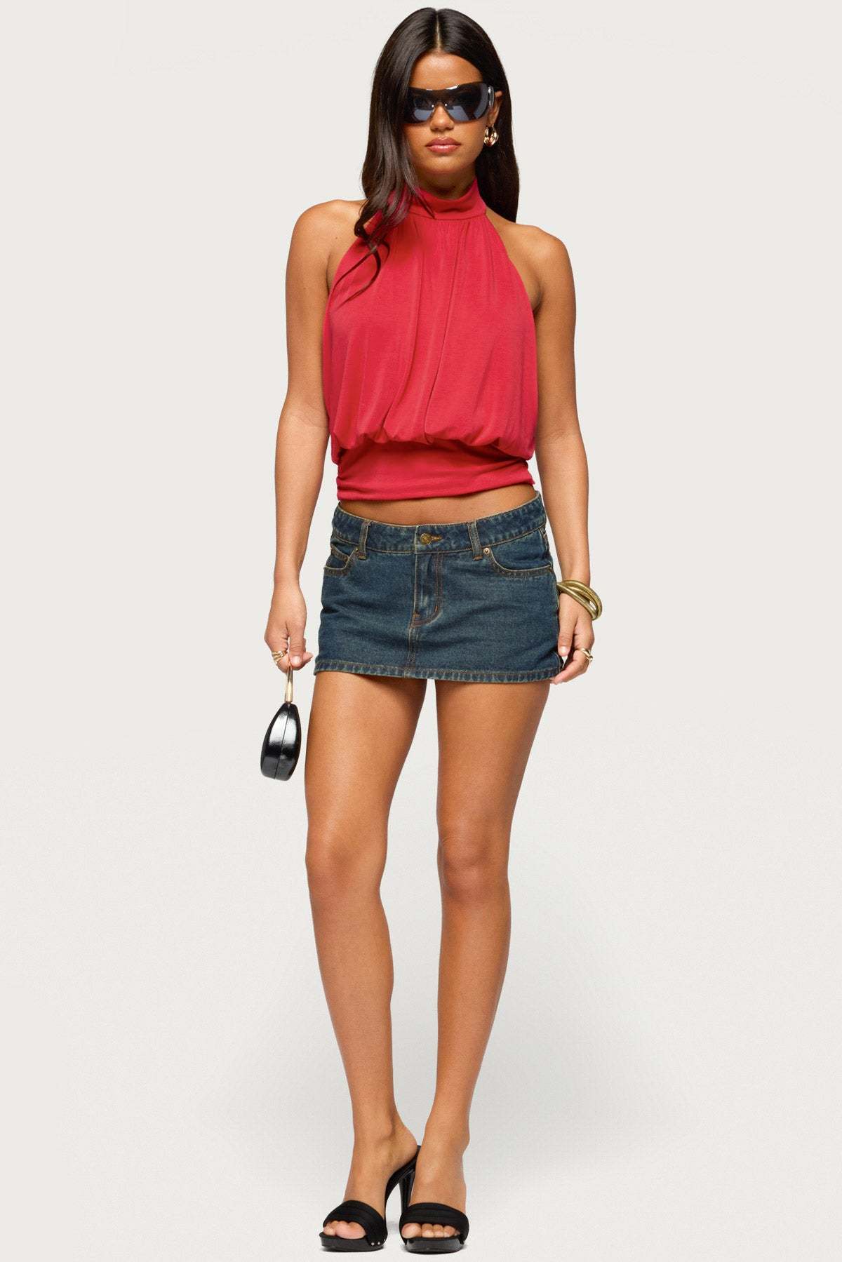 Laeva Backless Halter Top - RED