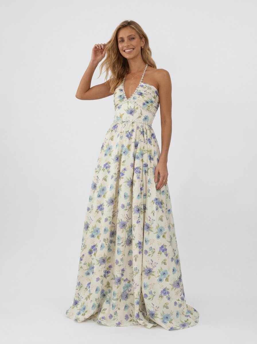 Camila Floral Tiered Maxi Dress - Garden Mist