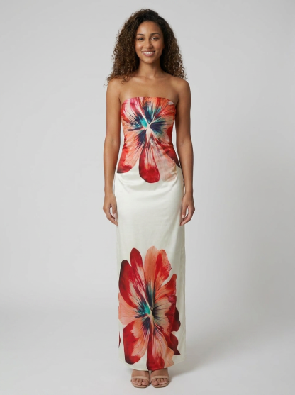 Bella Floral Bustier Maxi Dress