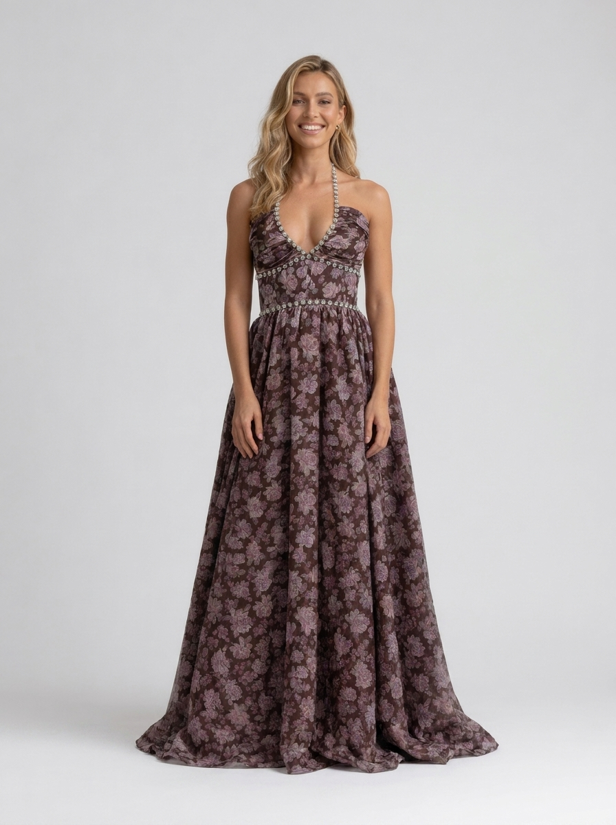 Camila Floral Tiered Maxi Dress - Midnight Bloom
