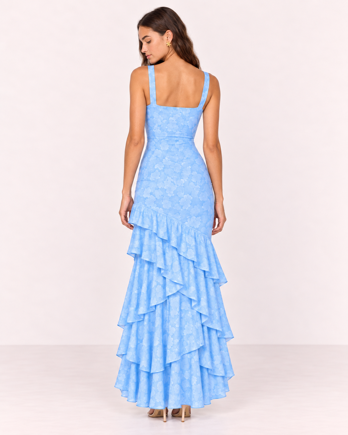 FLORAL RUFFLE MAXI DRESS