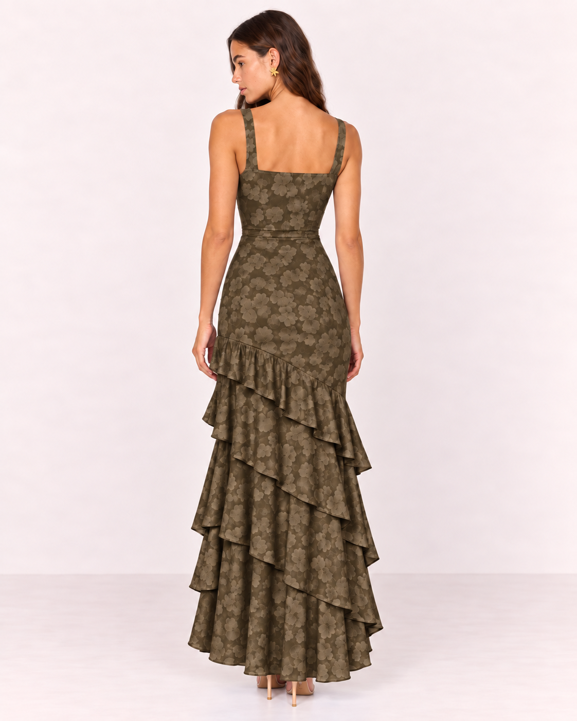 FLORAL RUFFLE MAXI DRESS