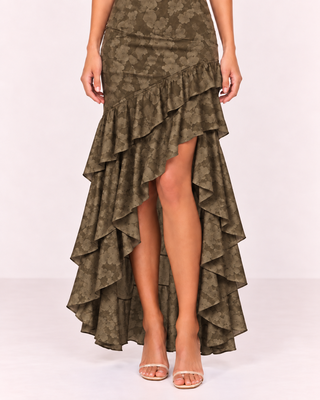 FLORAL RUFFLE MAXI DRESS