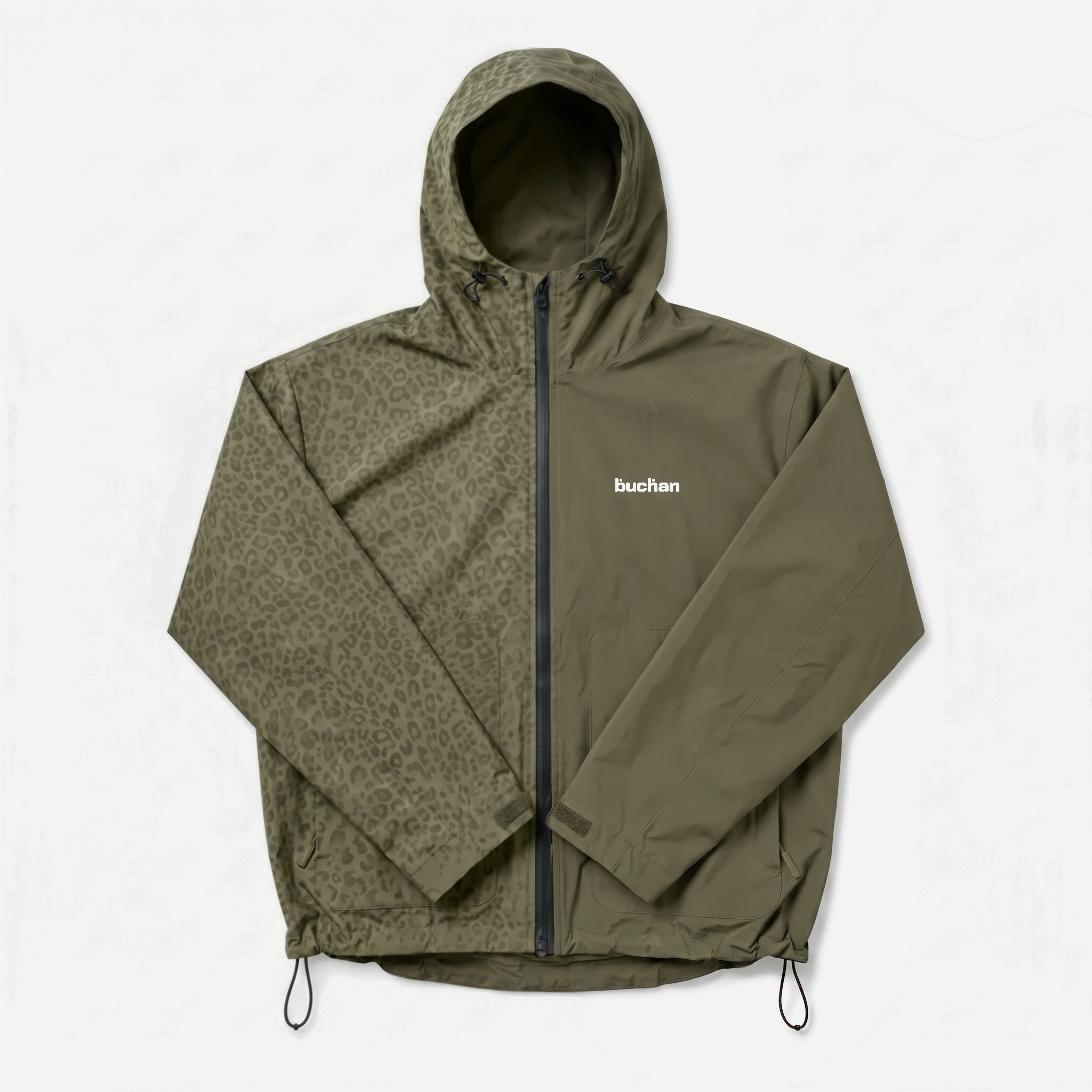 Water Reactive Cheetah Rain Jacket in Green