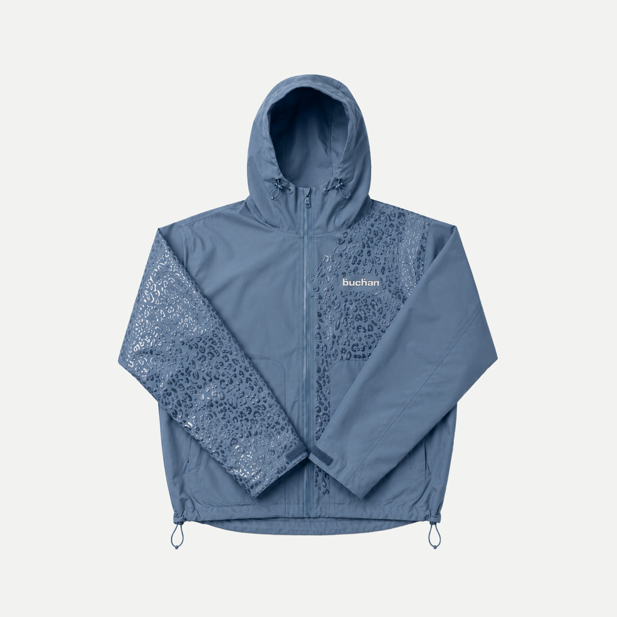 Water Reactive Cheetah Rain Jacket - Blue — source media 7
