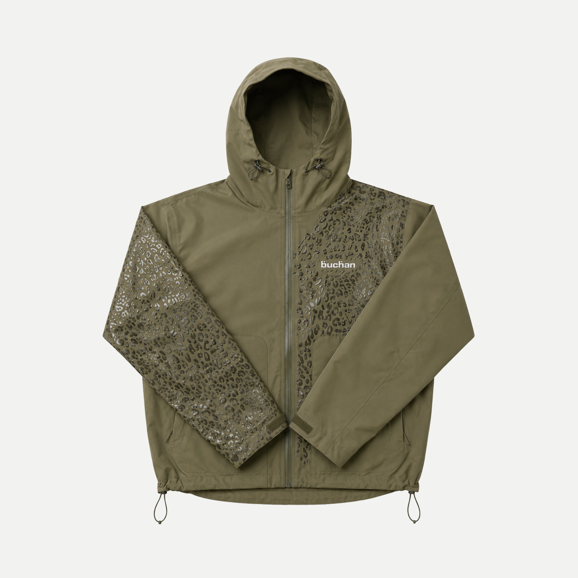 Water Reactive Cheetah Rain Jacket - Green — source media 8