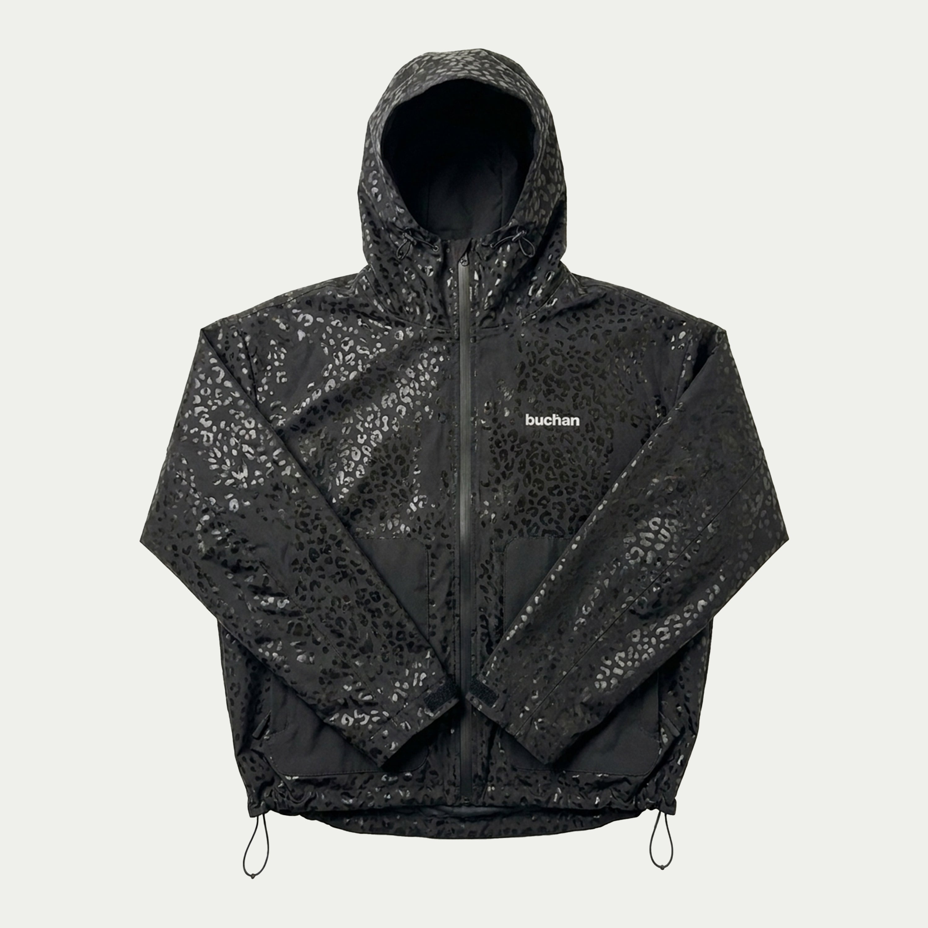 Water Reactive Cheetah Rain Jacket - Black — source media 13