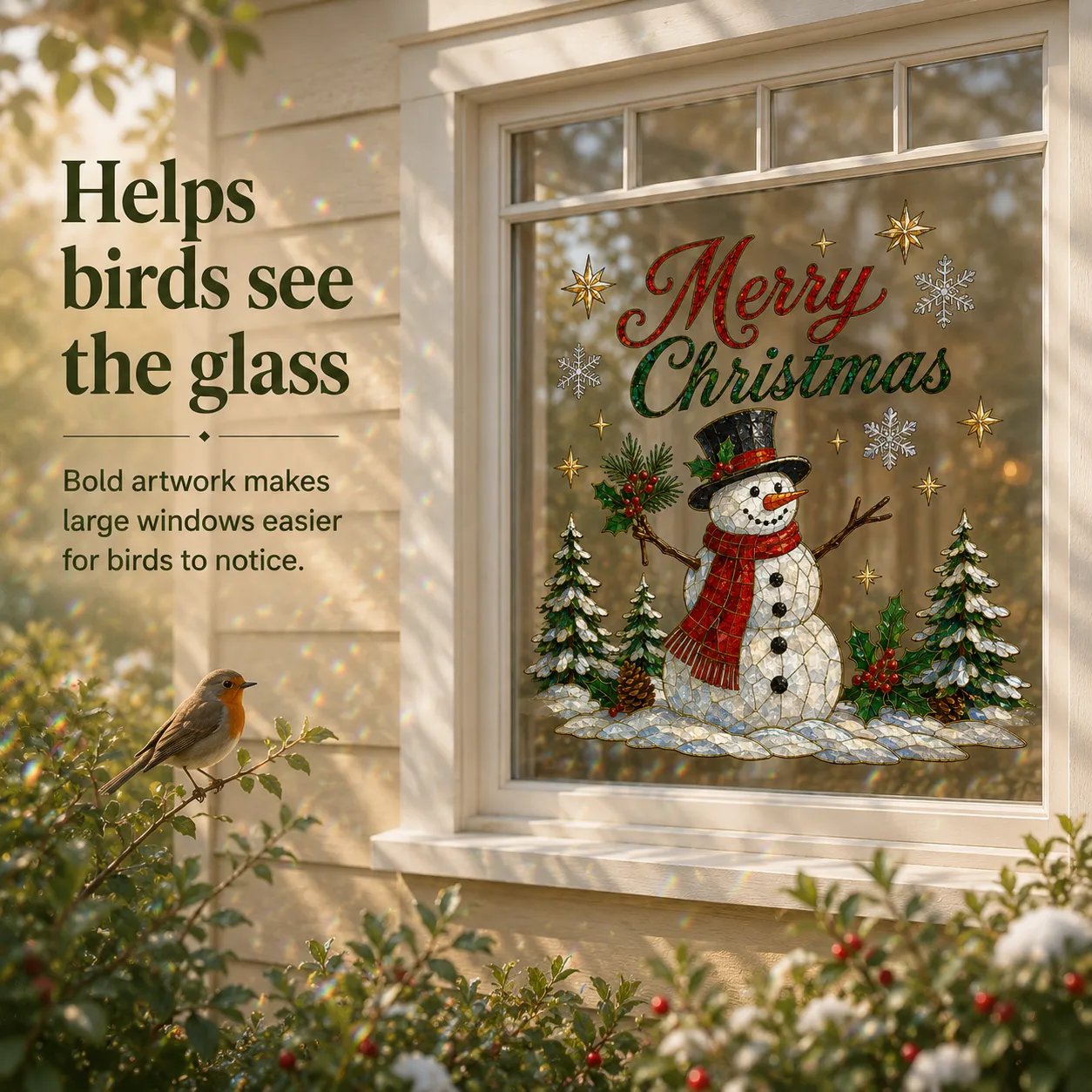 Christmas window sticker ready to apply
