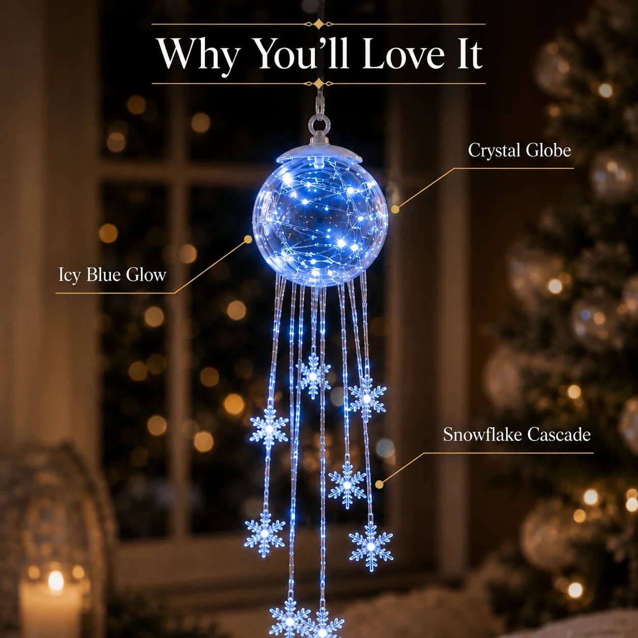 Icy Glow Hanging Ornament winter atmosphere