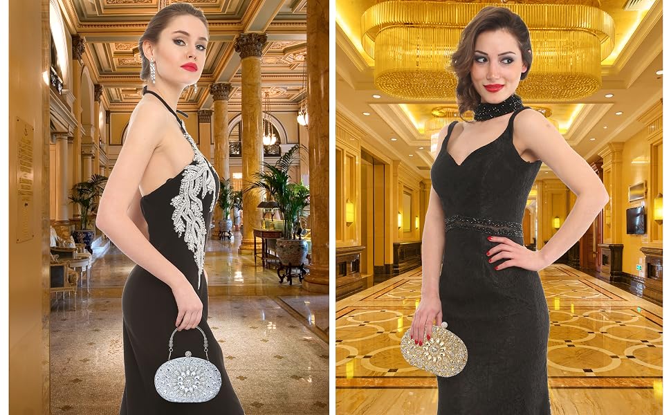 women&amp;#39;s evening handbags crystal shoulder bag women clutch purse prom party diamond rhinestone purse