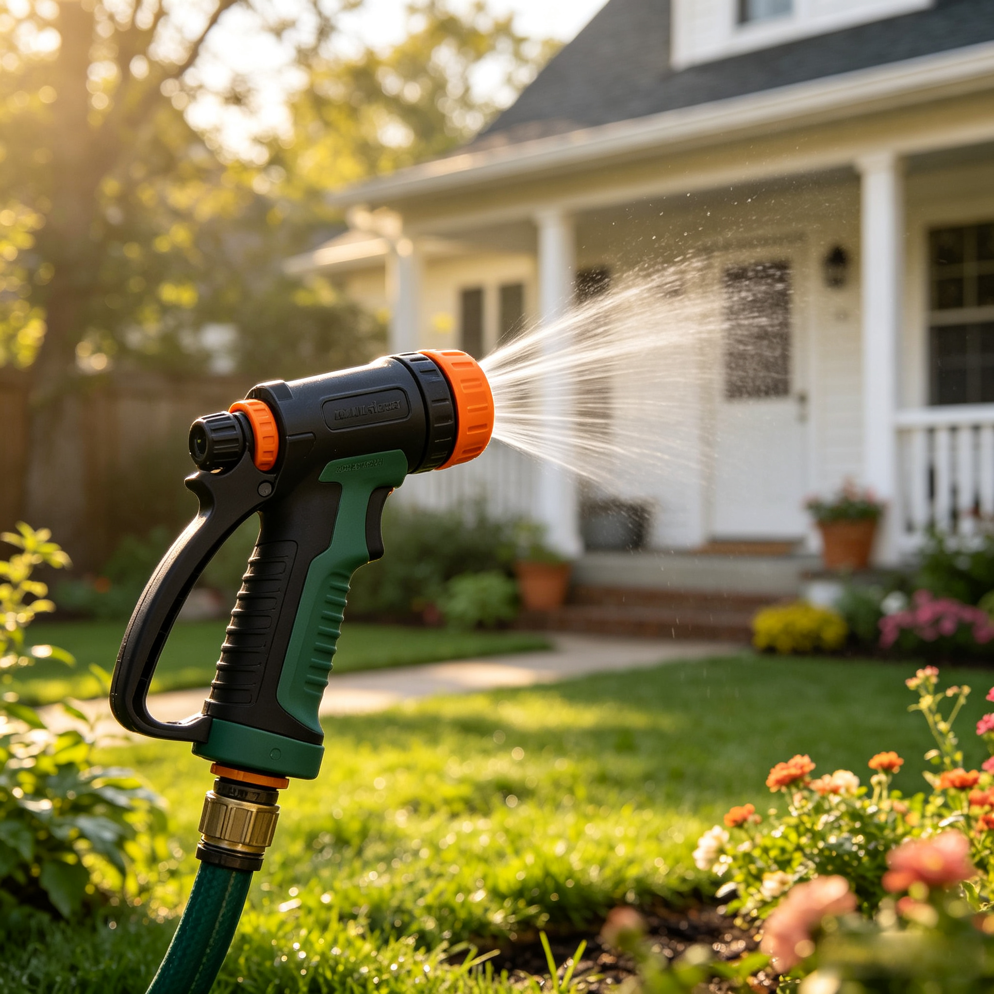 Garden Hose Sprayer Nozzle Gun with Complete Fittings, Multi Spray Patterns