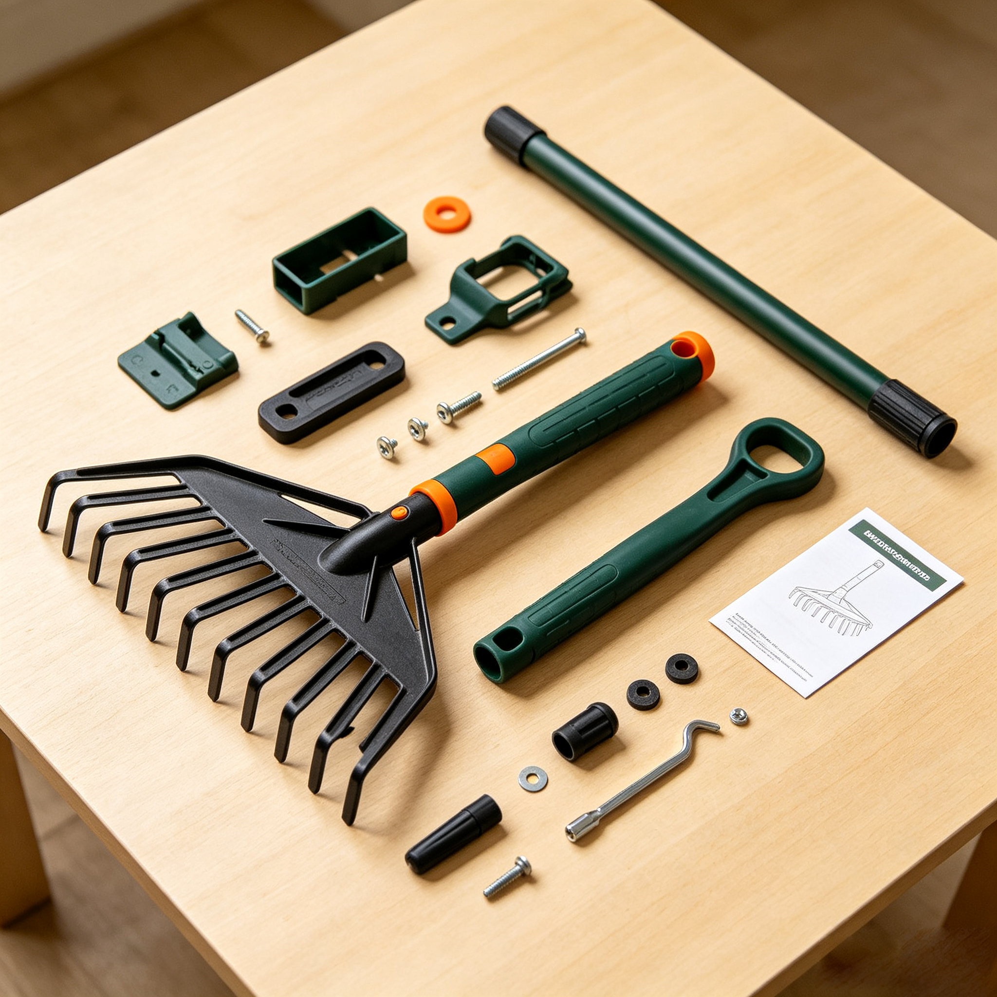 Adjustable Garden Rake with Complete Assembly Hardware Accessories