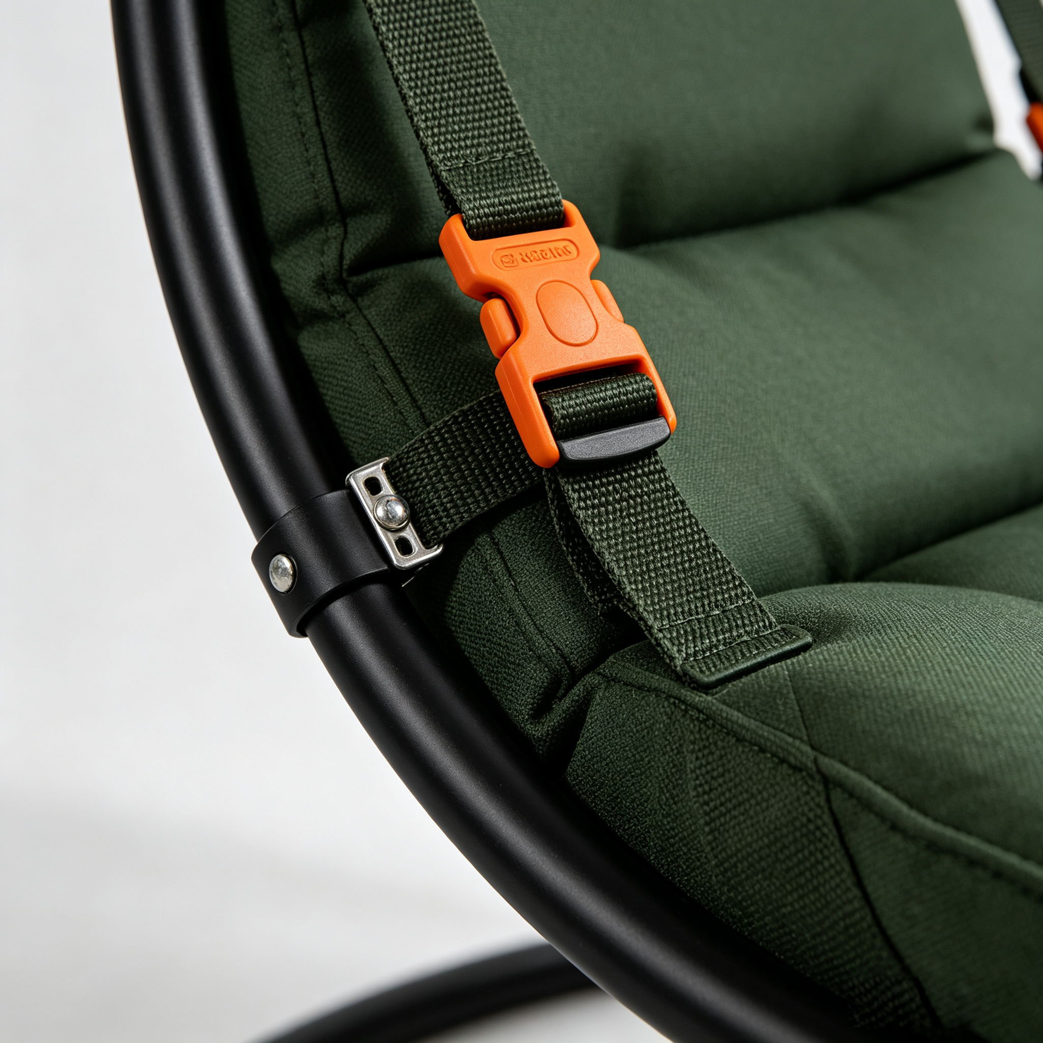 Outdoor Hanging Egg Chair with Stand Cushion and Safety Harness