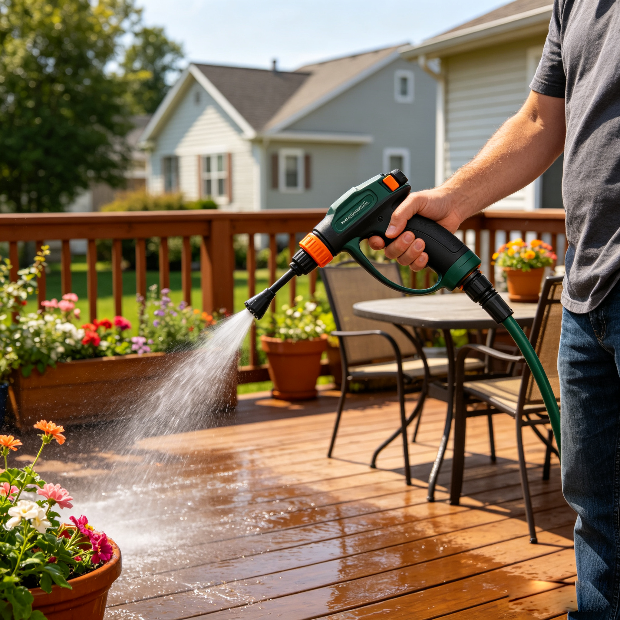 Garden Hose Sprayer Nozzle Gun with Complete Fittings, Multi Spray Patterns