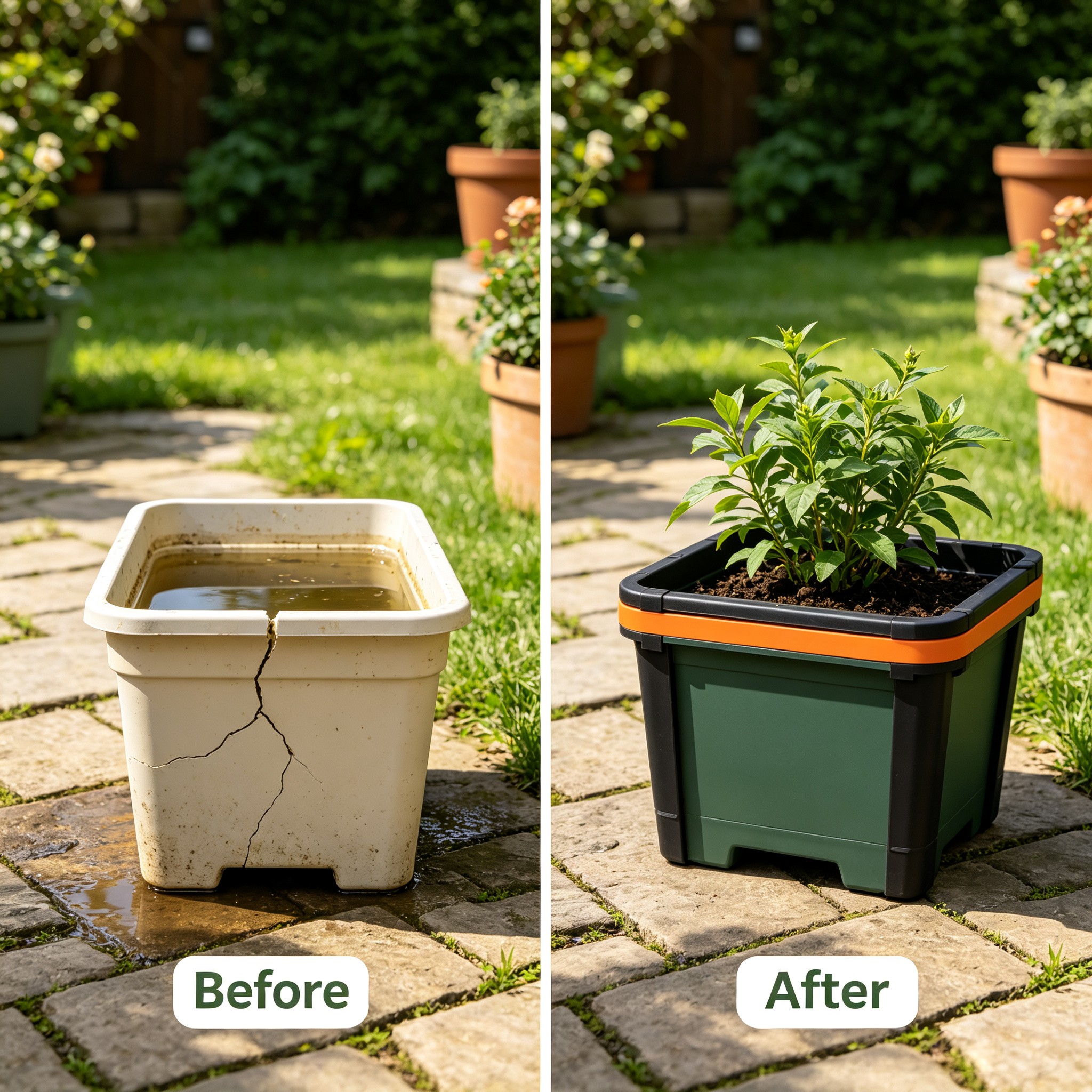 Modular Rectangular Raised Garden Planter Box with Drainage for Vegetable Herb