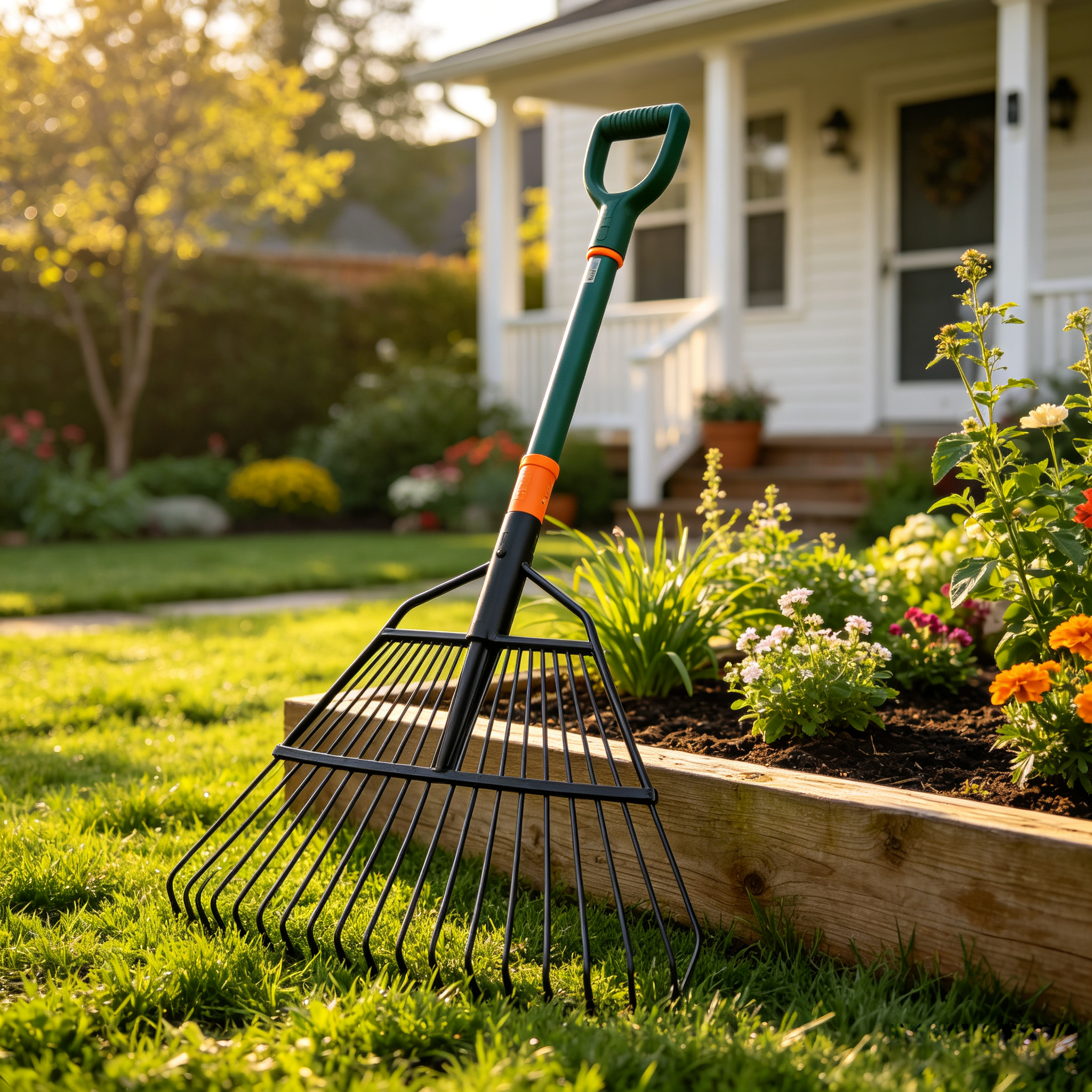 Adjustable Garden Rake with Complete Assembly Hardware Accessories