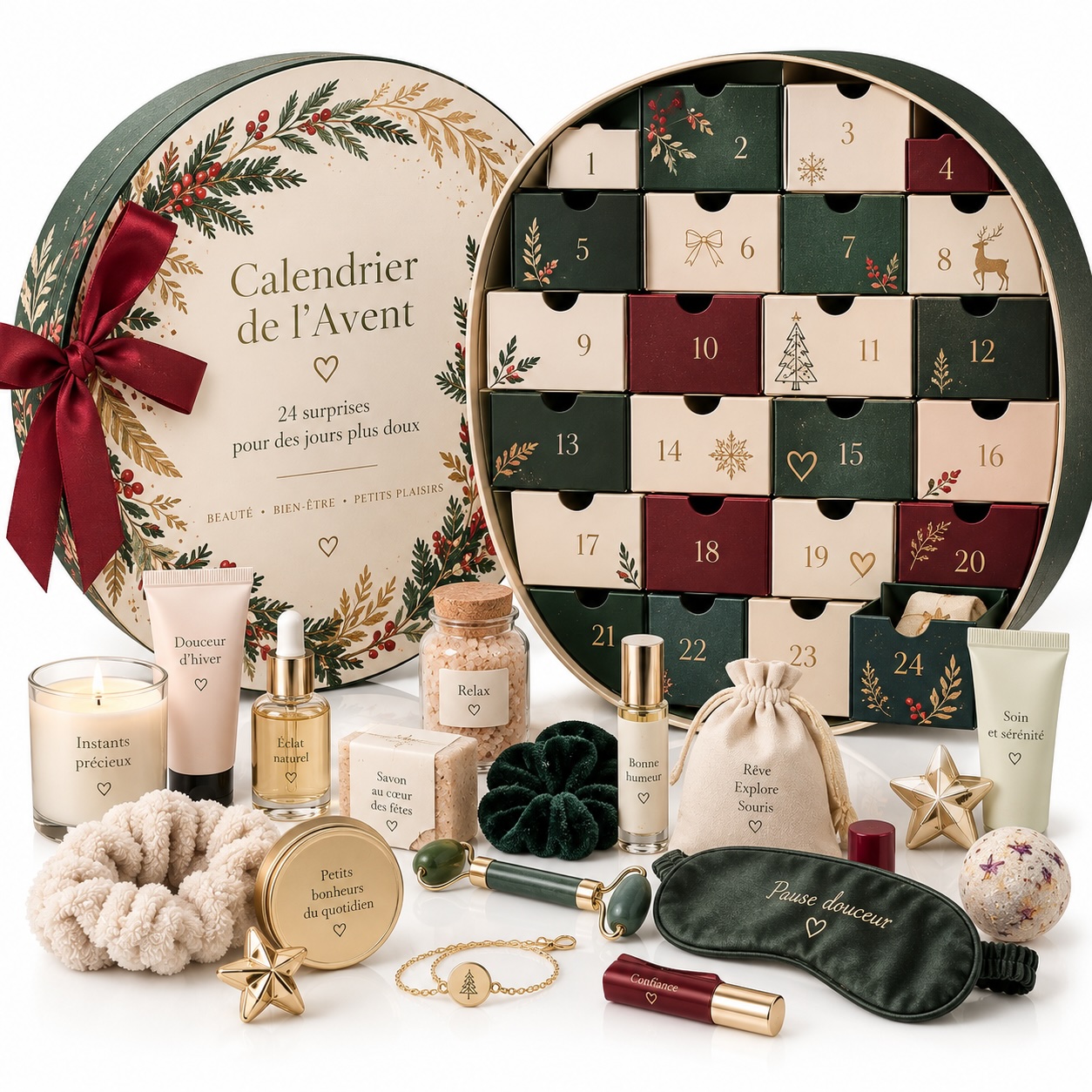 Calendrier Rond Vert Sapin