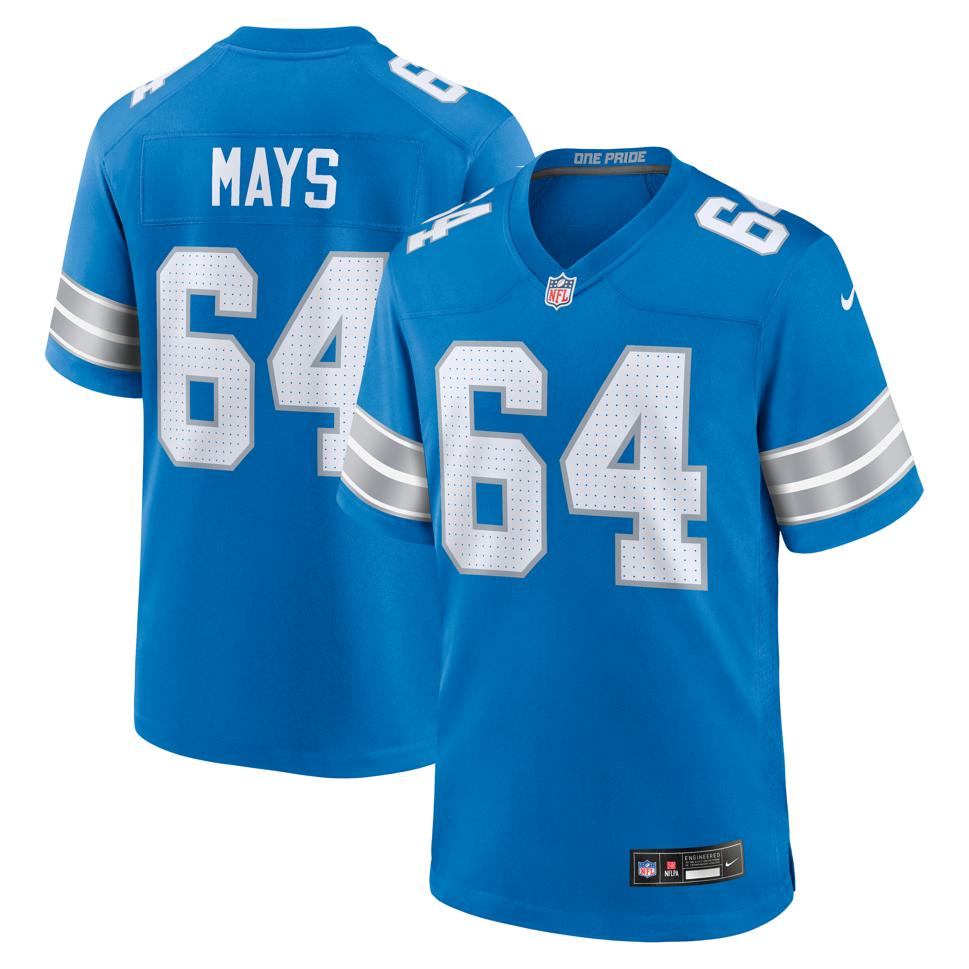 Detroit Lions Blue Game Jersey for Women – Cade Mays