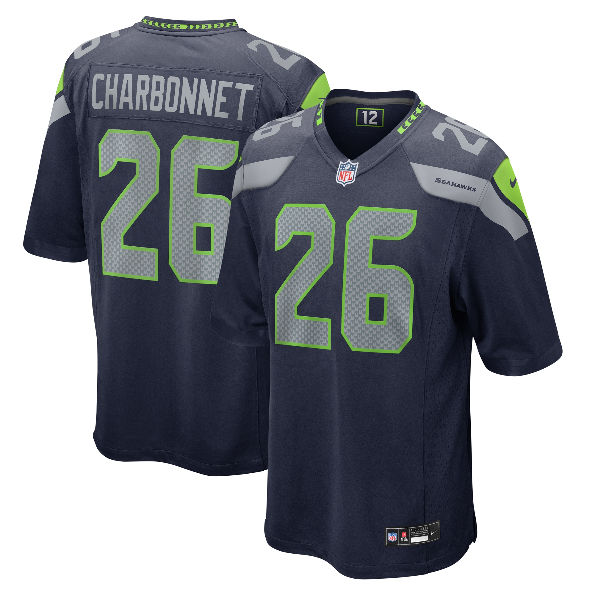 Seattle Seahawks College Game Jersey for Men – Zach Charbonnet