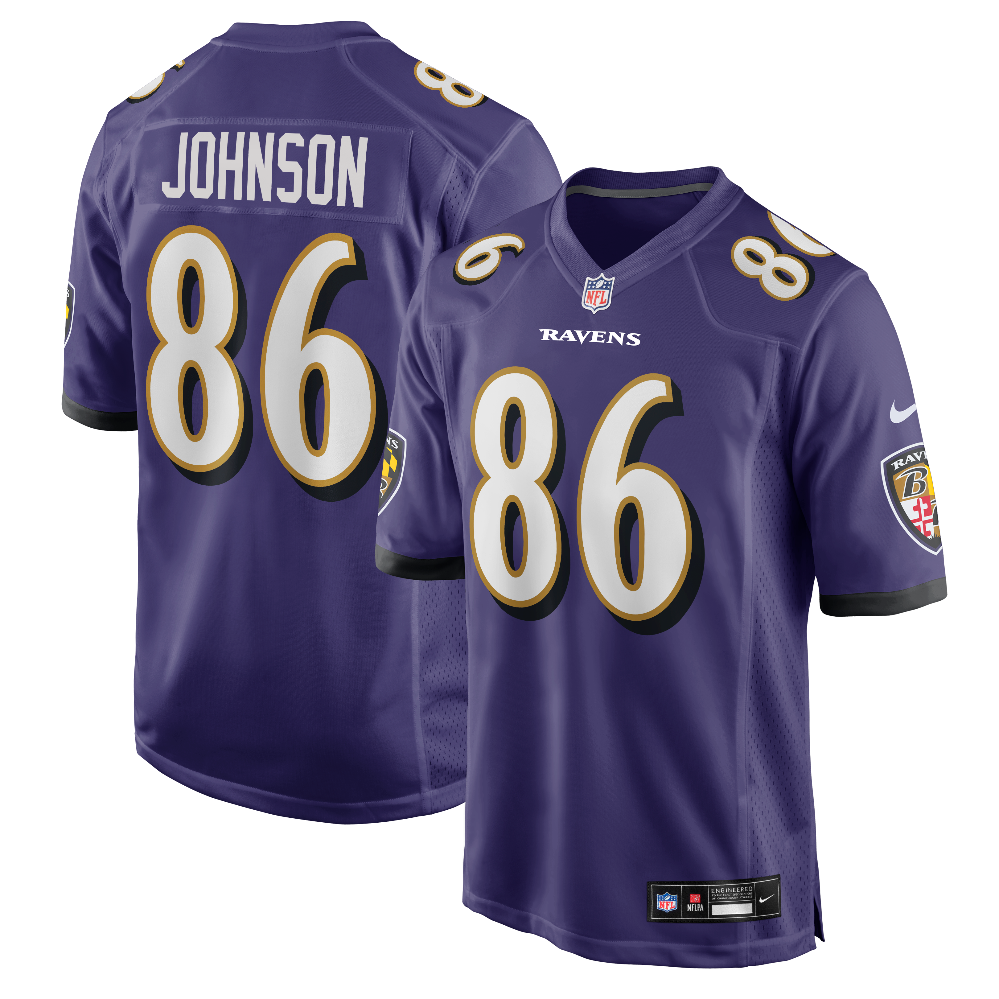 Baltimore Ravens Purple Game Jersey for Kids – Cornelius Johnson