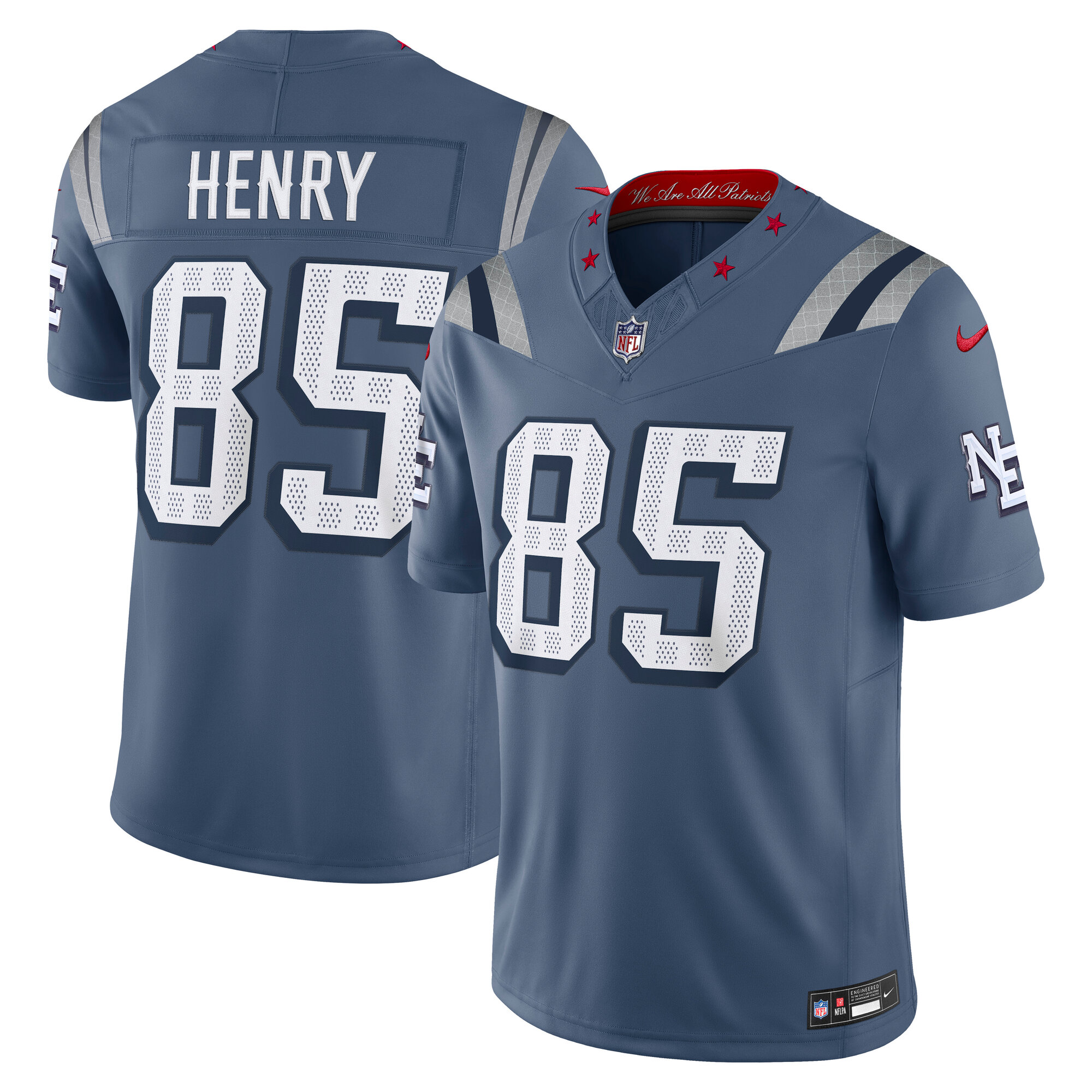 New England Patriots 2025 Hunter Storm Rivalries Stitched Limited Jersey for Kids – Henry