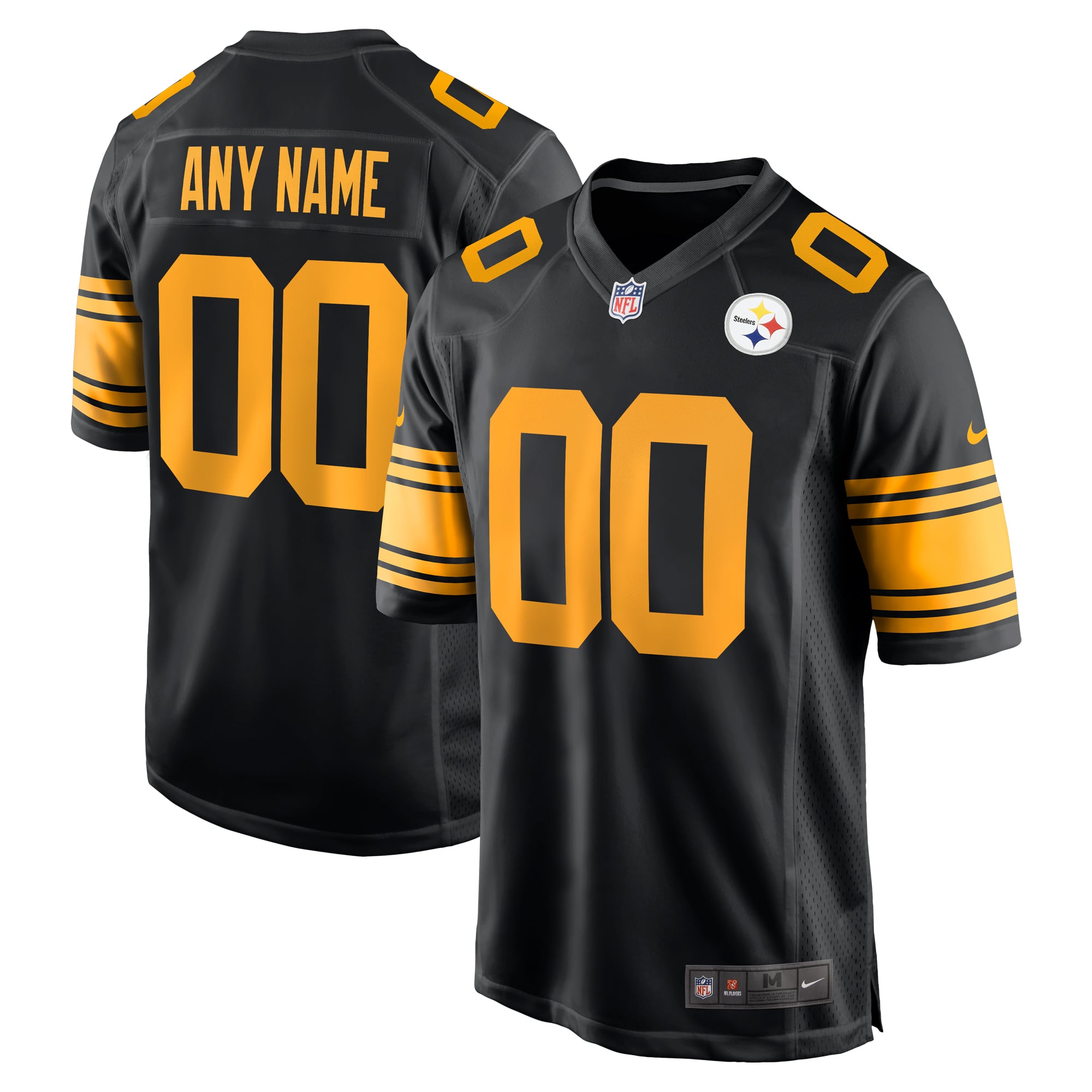 Pittsburgh Steelers Black Custom Game Alternate Jersey for Kids