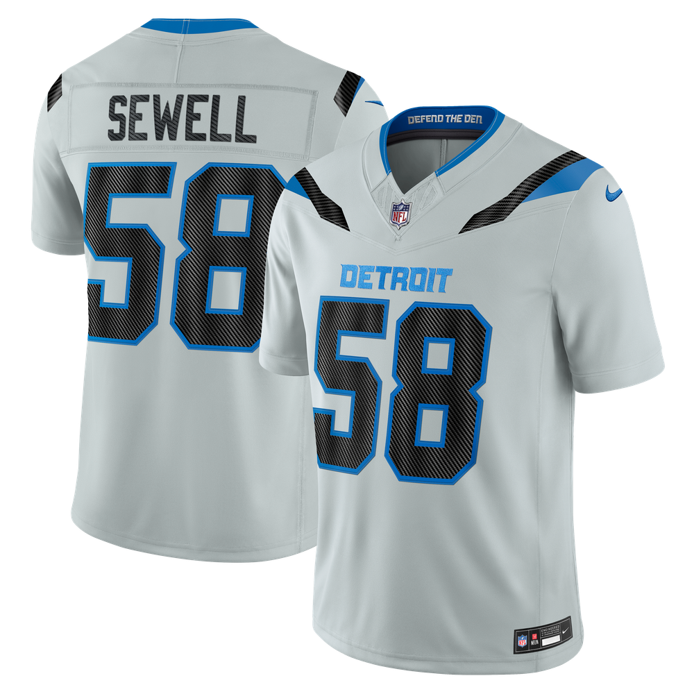 Detroit Lions 2026 Silver Rivalries Stitched Limited Jersey for Women – Penei Sewell