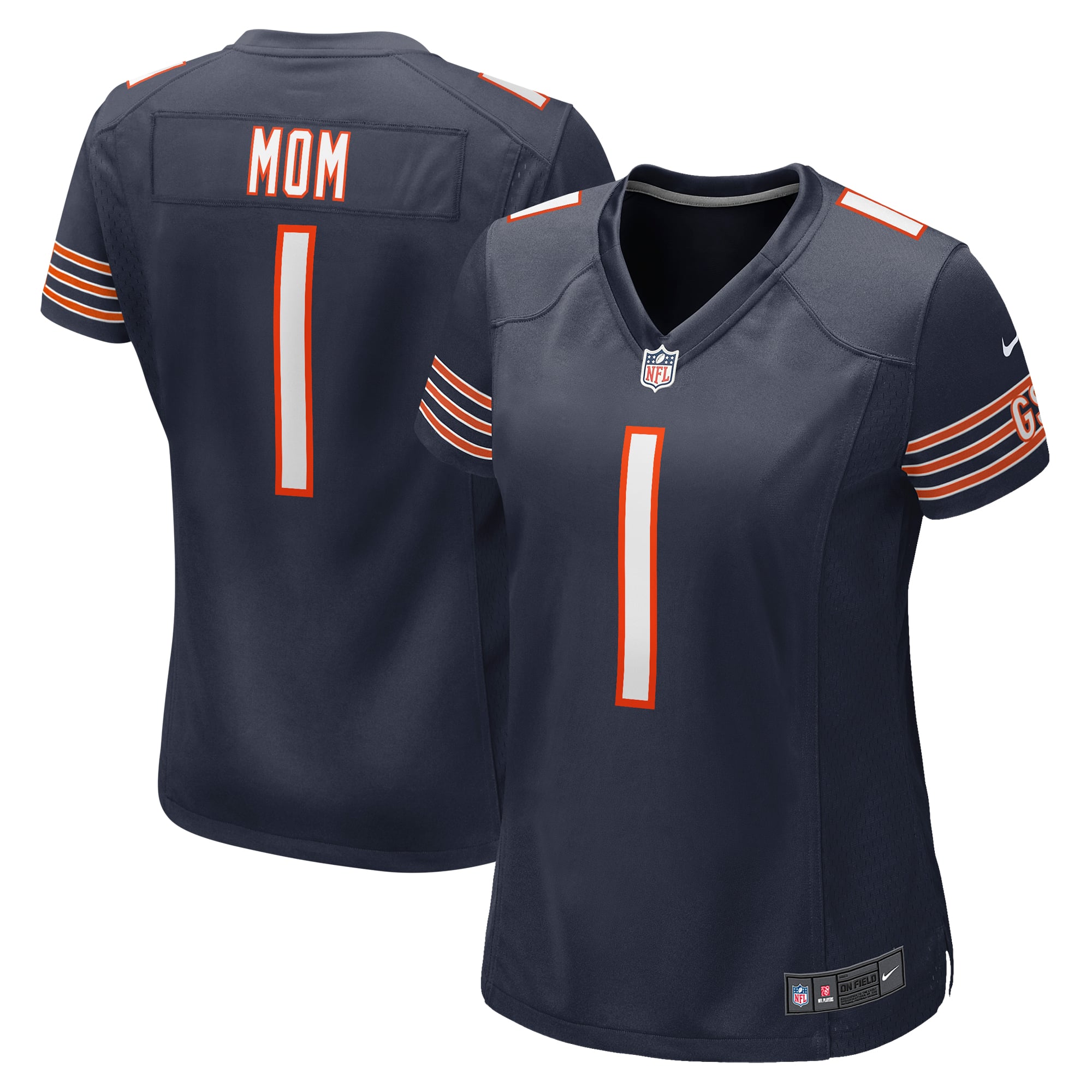 Chicago Bears Navy Number Mom Game Jersey for Kids