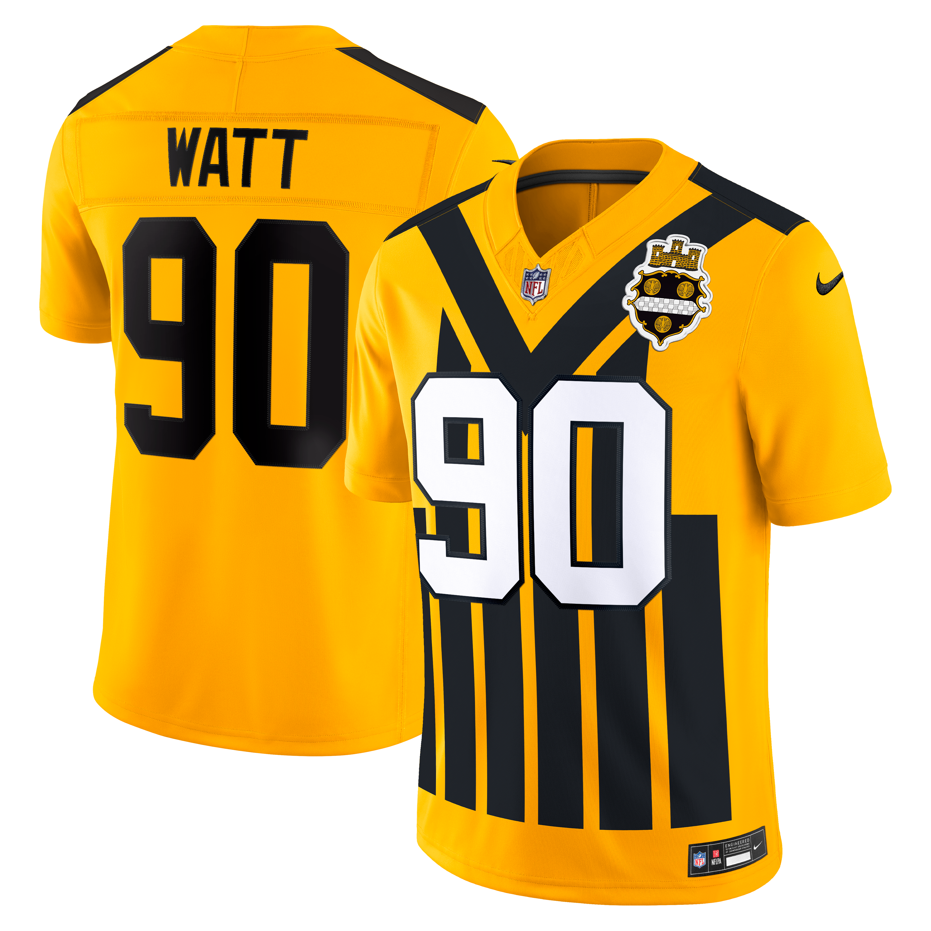 Pittsburgh Steelers Gold Stitched Limited Alternate Jersey for Women – T.J. Watt