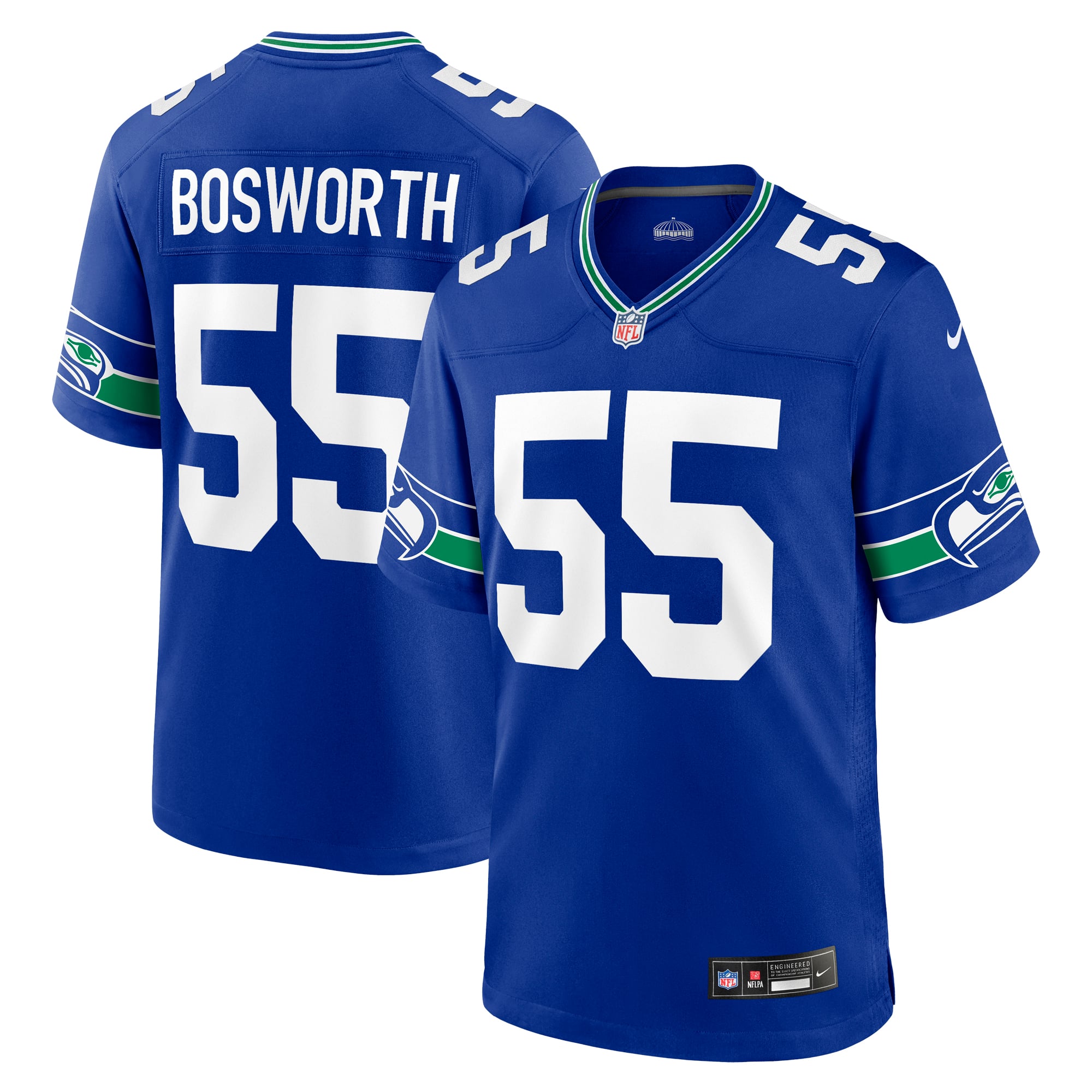 Seattle Seahawks Royal Retired Player Alternate Jersey for Women – Brian Bosworth