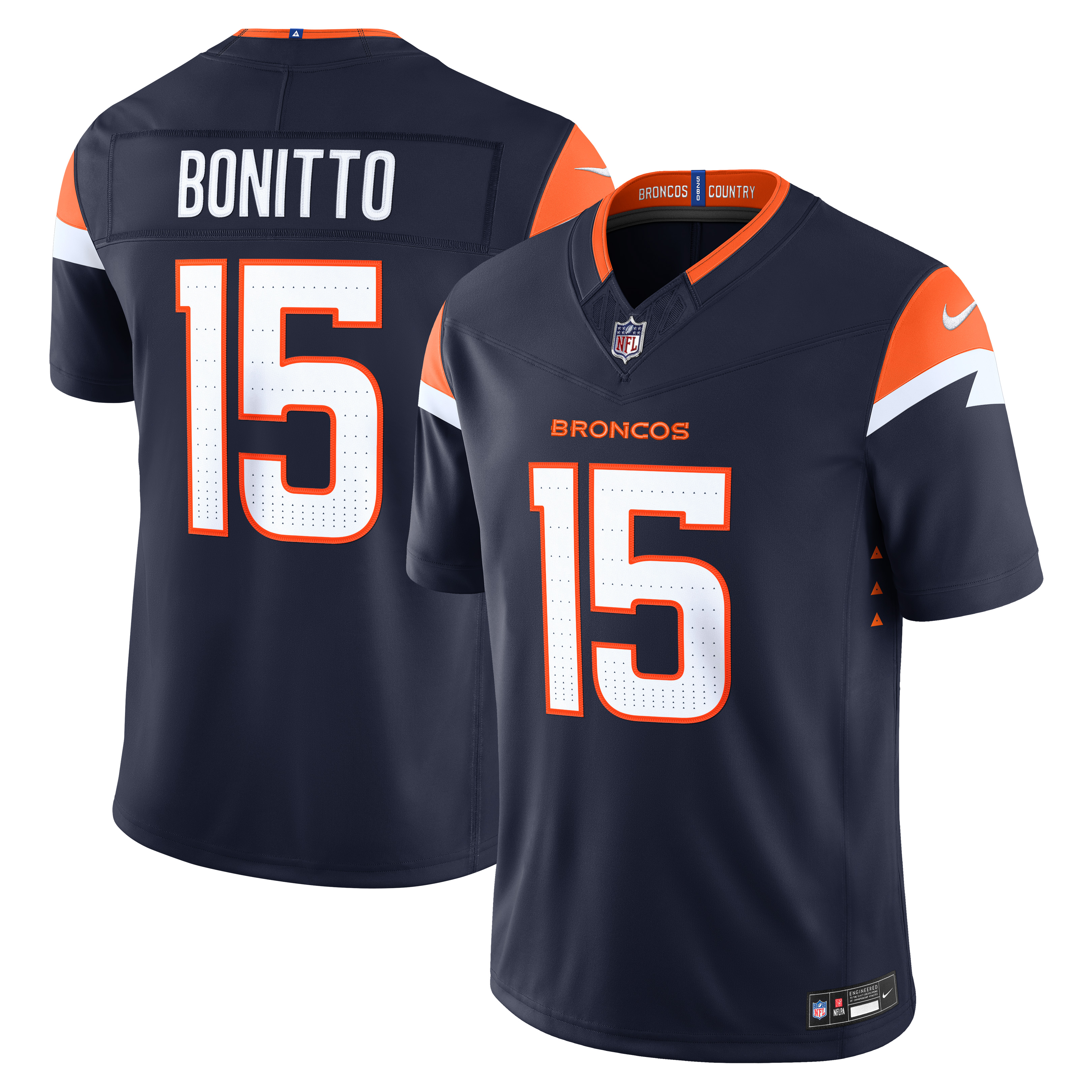 Denver Broncos Navy Stitched Limited Alternate Jersey for Men – Nik Bonitto