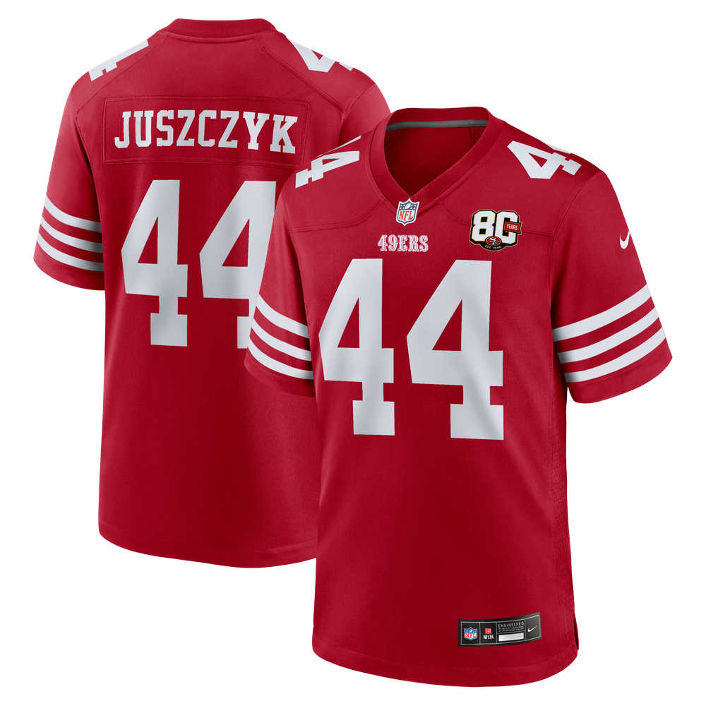 San Francisco 49ers Scarlet 80th Anniversary Game Jersey for Men – Kyle Juszczyk
