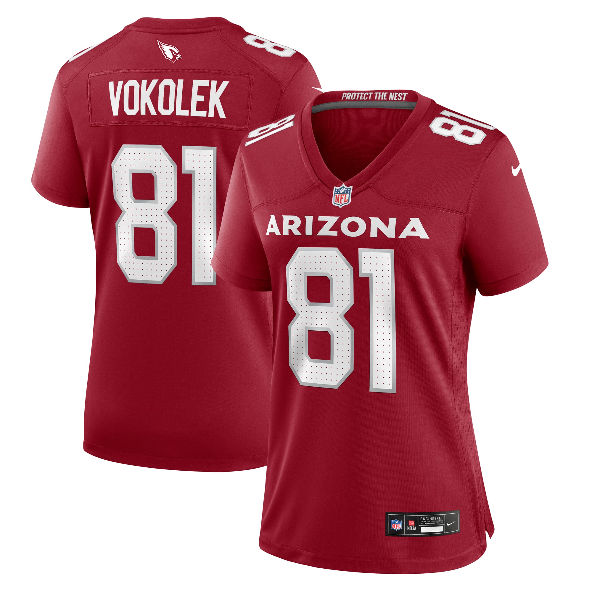 Arizona Cardinals Cardinal Football Game Jersey for Women – Travis Vokolek