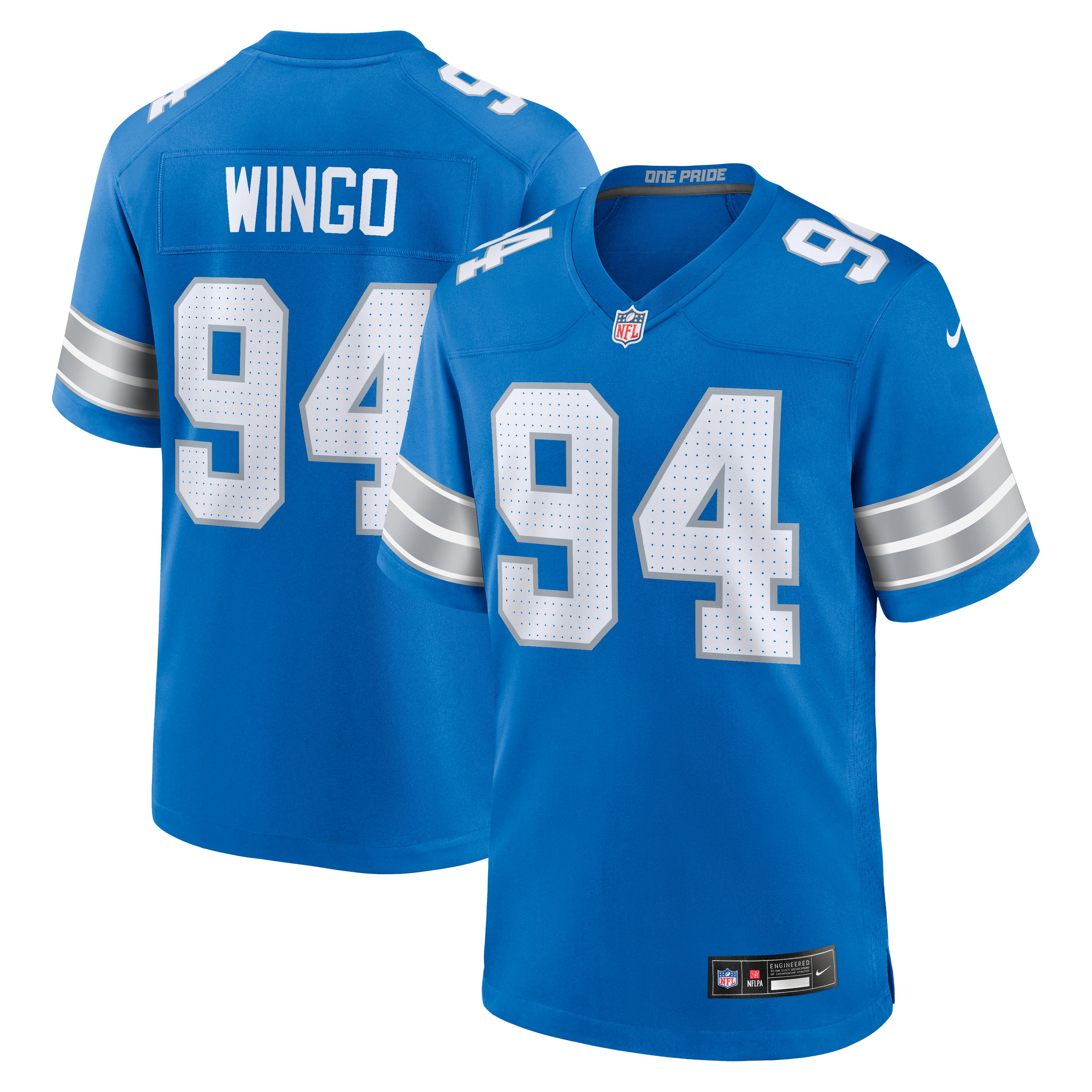 Detroit Lions Blue Game Jersey for Women – Mekhi Wingo