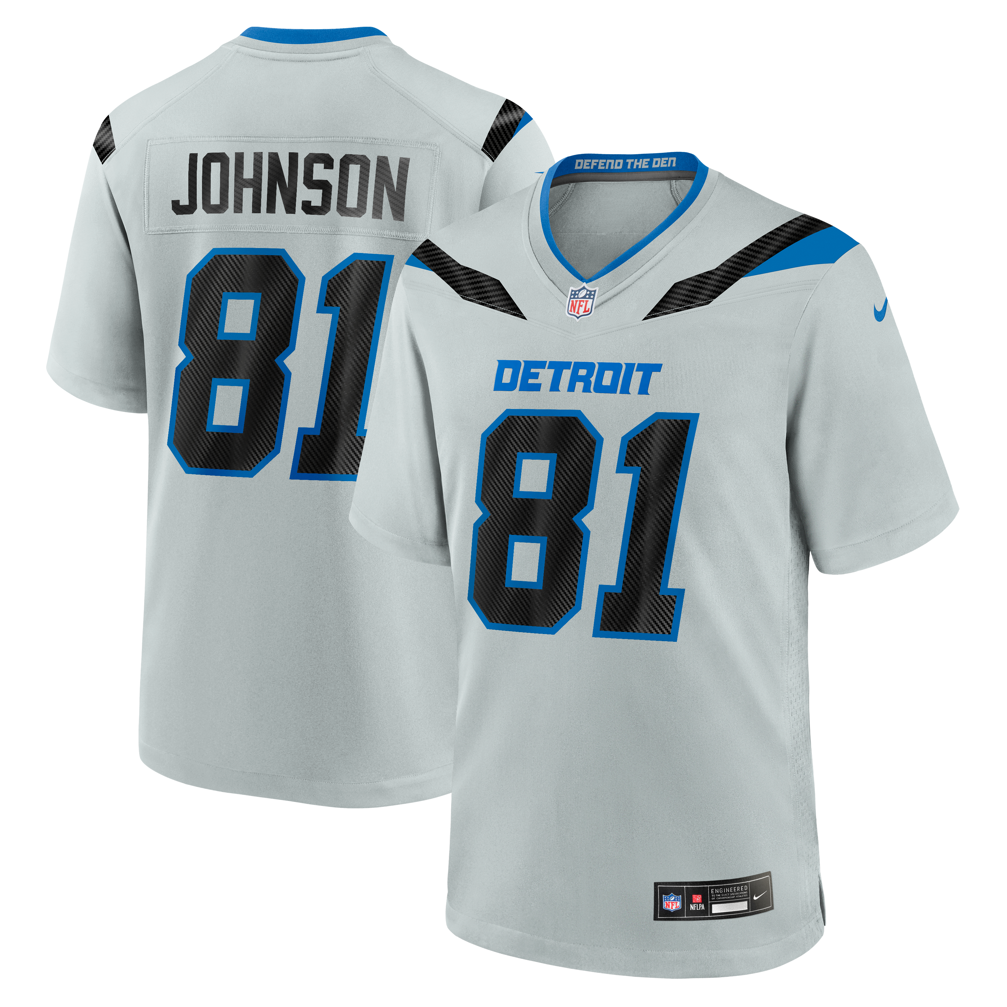 Detroit Lions 2026 Silver Rivalries Game Jersey for Men – Calvin Johnson