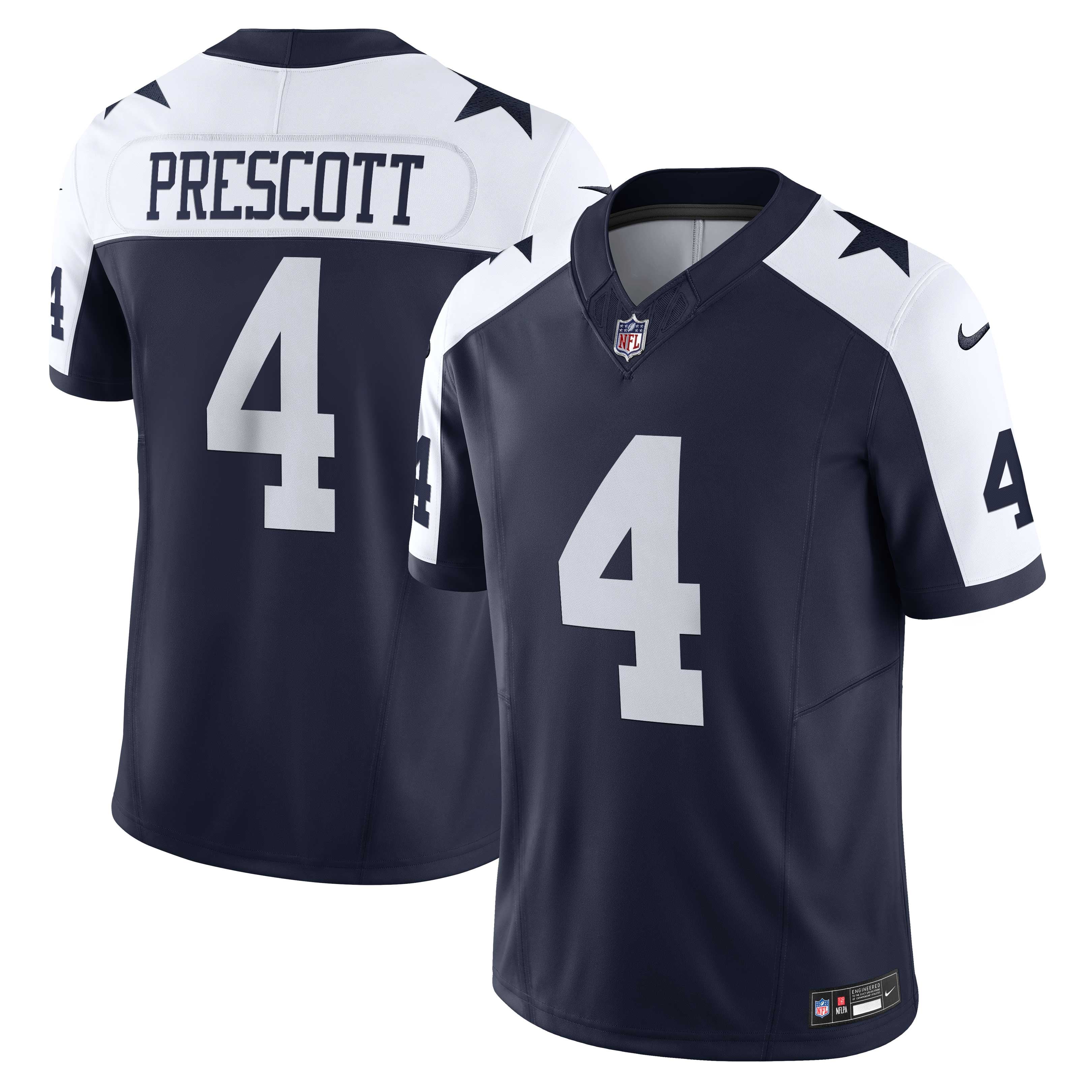 Dallas Cowboys Navy Football Limited Jersey for Women – Dak Prescott
