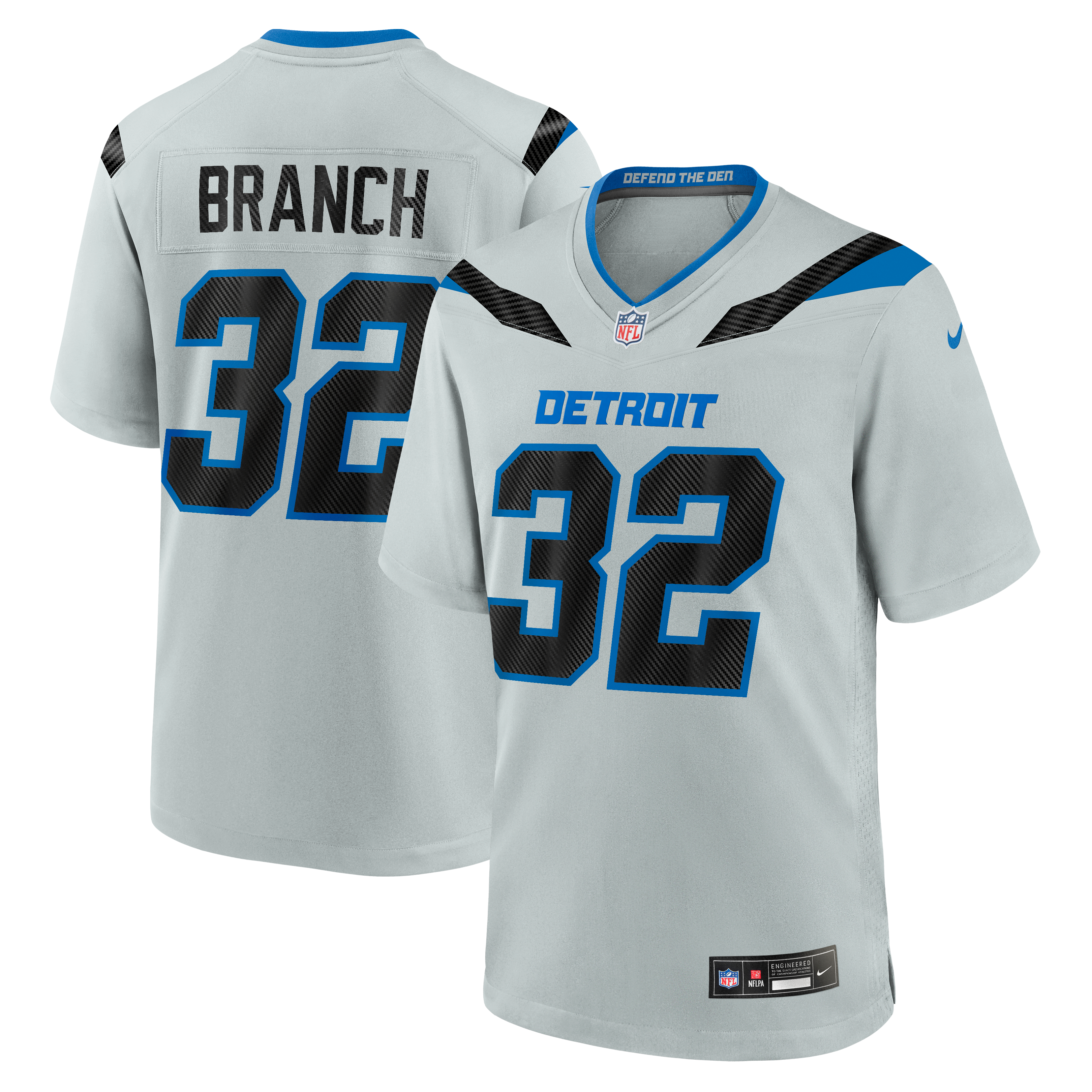 Detroit Lions 2026 Silver Rivalries Game Jersey for Men – Brian Branch