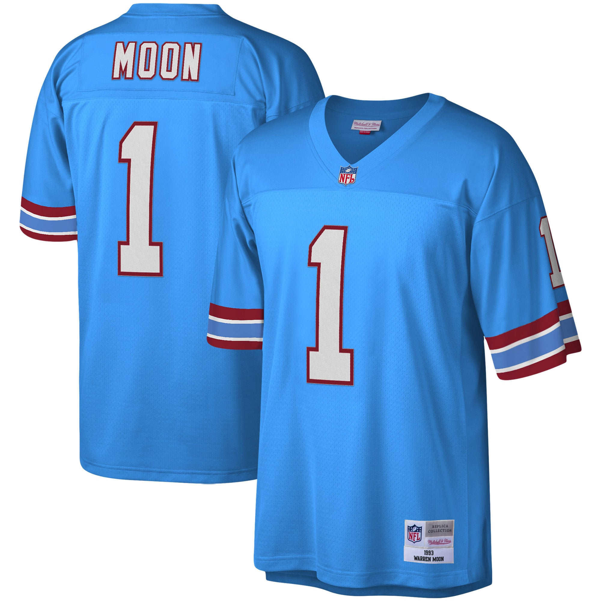 NFL Gridiron Teams Light Houston Oilers Legacy Replica Jersey for Men – Warren Moon