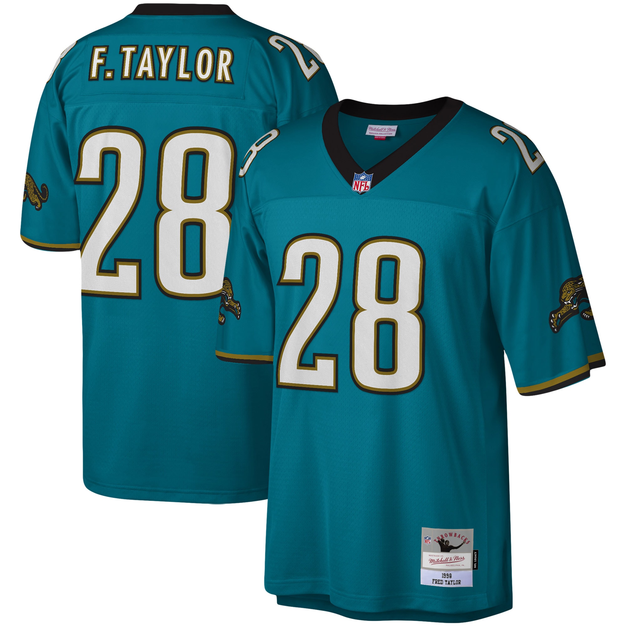 Jacksonville Jaguars Teal Replica Jersey for Men – Fred Taylor